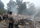 Polsek Cihaurbeuti Bersama Muspika Tanggap Cepat Cek TKP Kebakaran Kandang Ayam dan Korban Luka Bakar